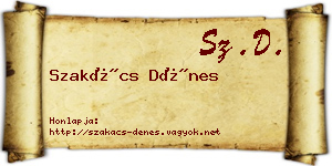 Szakács Dénes névjegykártya