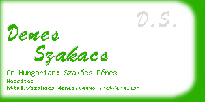 denes szakacs business card